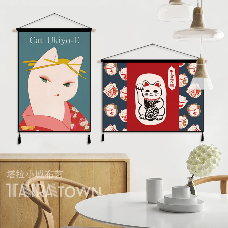 Japanese Lucky Cat Cloth Art A - Japanese Restaurant Lifestyle recension och pris